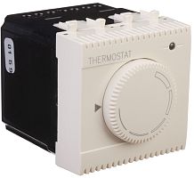 Терморегулятор механический с датчиком модульный DKC Avanti 2 мод. 0С +30С ванильная дымка картинка